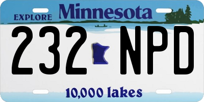MN license plate 232NPD