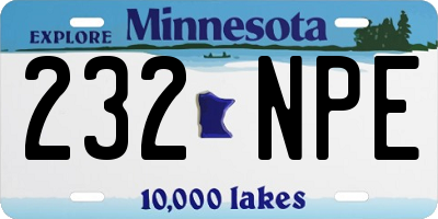 MN license plate 232NPE
