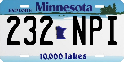 MN license plate 232NPI
