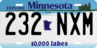 MN license plate 232NXM