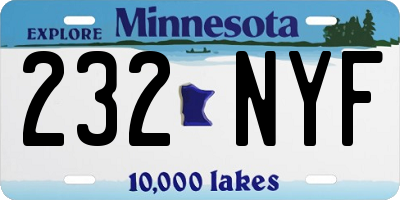 MN license plate 232NYF