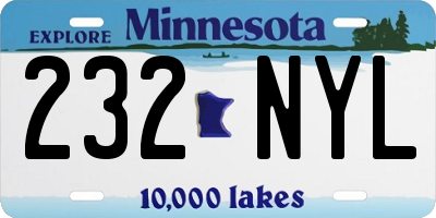 MN license plate 232NYL