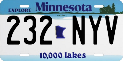 MN license plate 232NYV