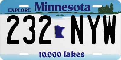 MN license plate 232NYW