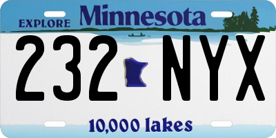 MN license plate 232NYX