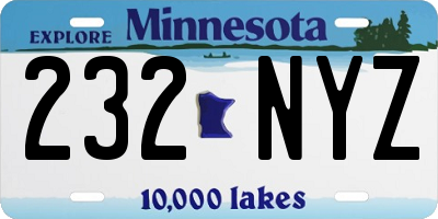 MN license plate 232NYZ