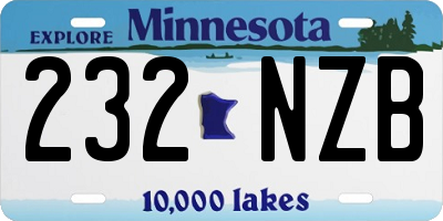 MN license plate 232NZB