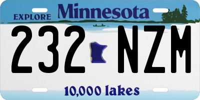 MN license plate 232NZM