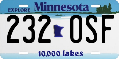 MN license plate 232OSF