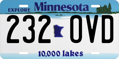 MN license plate 232OVD