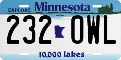 MN license plate 232OWL