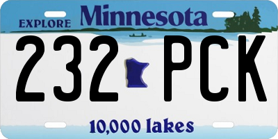 MN license plate 232PCK