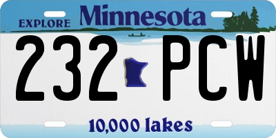 MN license plate 232PCW