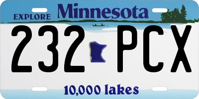 MN license plate 232PCX