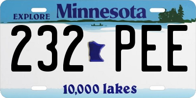 MN license plate 232PEE