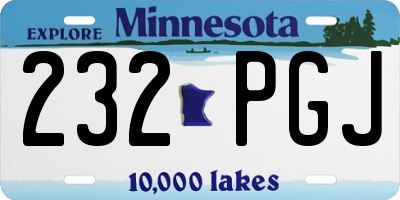 MN license plate 232PGJ