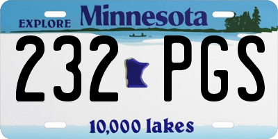 MN license plate 232PGS