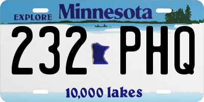 MN license plate 232PHQ