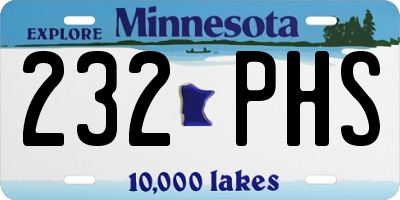 MN license plate 232PHS
