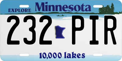 MN license plate 232PIR