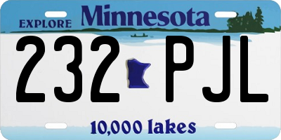 MN license plate 232PJL