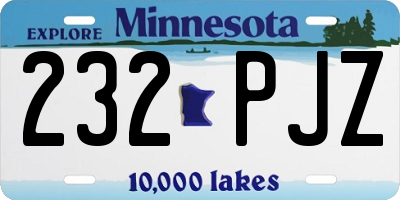 MN license plate 232PJZ