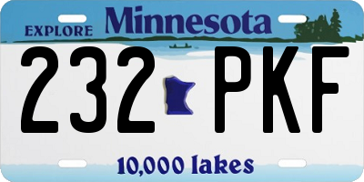 MN license plate 232PKF