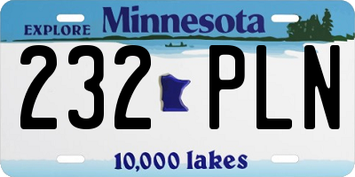 MN license plate 232PLN