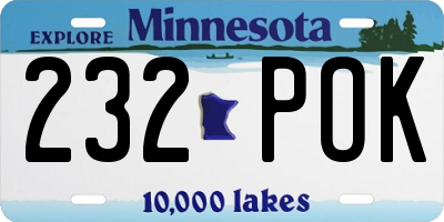 MN license plate 232POK