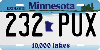 MN license plate 232PUX