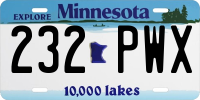 MN license plate 232PWX