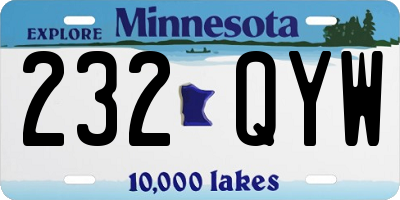MN license plate 232QYW