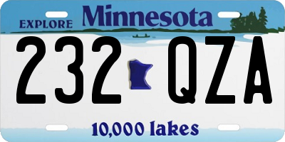 MN license plate 232QZA