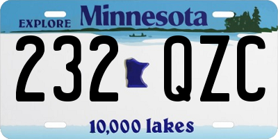 MN license plate 232QZC