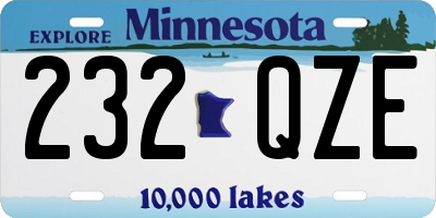 MN license plate 232QZE