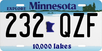 MN license plate 232QZF