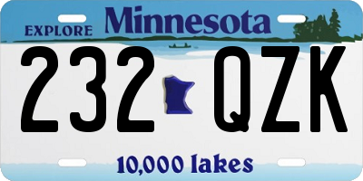 MN license plate 232QZK