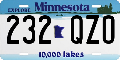 MN license plate 232QZO