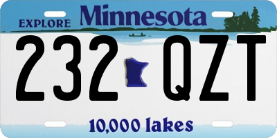 MN license plate 232QZT