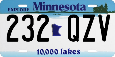 MN license plate 232QZV