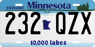 MN license plate 232QZX