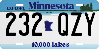 MN license plate 232QZY