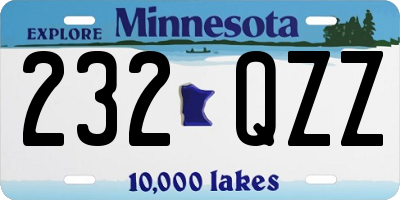 MN license plate 232QZZ