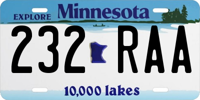 MN license plate 232RAA