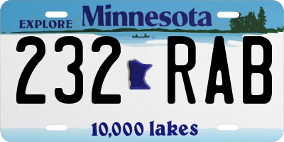 MN license plate 232RAB