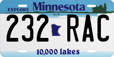 MN license plate 232RAC