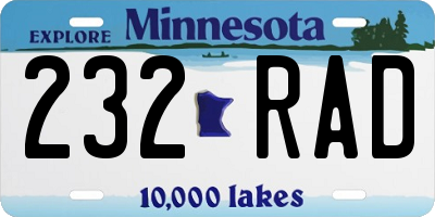 MN license plate 232RAD