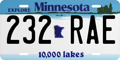 MN license plate 232RAE