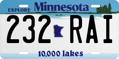 MN license plate 232RAI