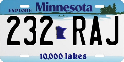 MN license plate 232RAJ
